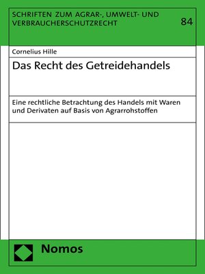 cover image of Das Recht des Getreidehandels